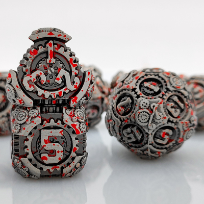 Metal Gear Dice Set DND Dungeons And Dragons TRPG Polyhedraal Dice D6 Table