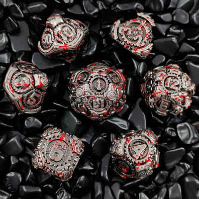Metal Gear Dice Set DND Dungeons And Dragons TRPG Polyhedraal Dice D6 Table