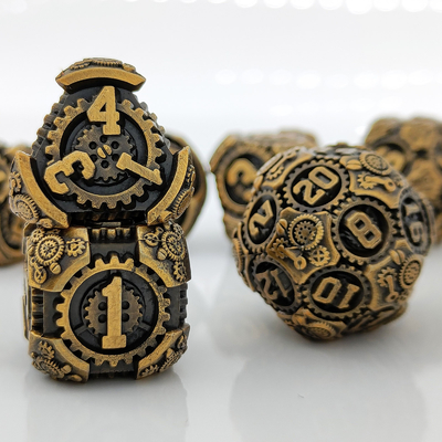 Metal Gear Dice Set DND Dungeons And Dragons TRPG Polyhedraal Dice D6 Table