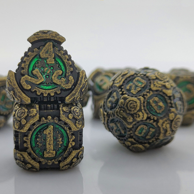 Metal Gear Dice Set DND Dungeons And Dragons TRPG Polyhedraal Dice D6 Table
