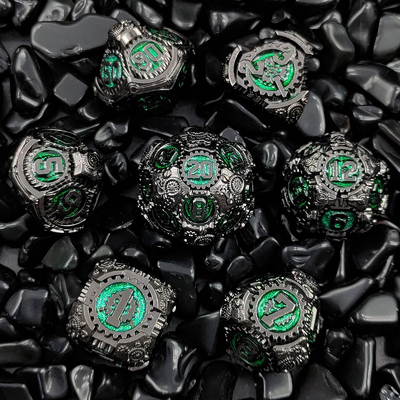 Metal Gear Dice Set DND Dungeons And Dragons TRPG Polyhedraal Dice D6 Table