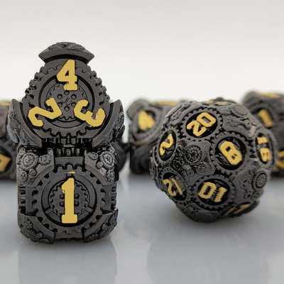 Metal Gear Dice Set DND Dungeons And Dragons TRPG Polyhedraal Dice D6 Table