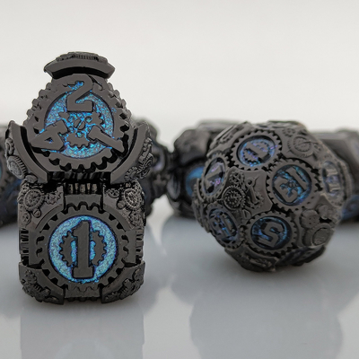 Metal Gear Dice Set DND Dungeons And Dragons TRPG Polyhedraal Dice D6 Table