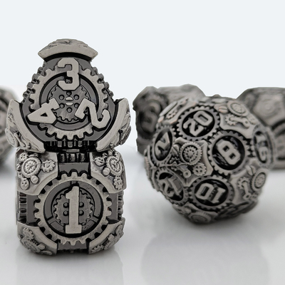 Metal Gear Dice Set DND Dungeons And Dragons TRPG Polyhedraal Dice D6 Table