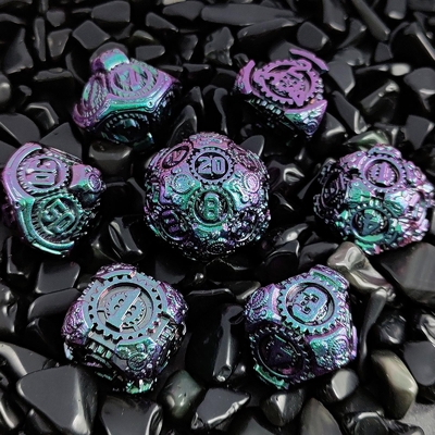 Metal Gear Dice Set DND Dungeons And Dragons TRPG Polyhedraal Dice D6 Table