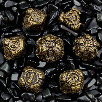 Metal Gear Dice Set DND Dungeons And Dragons TRPG Polyhedraal Dice D6 Table