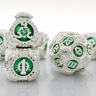 Metal Gear Dice Set DND Dungeons And Dragons TRPG Polyhedraal Dice D6 Table