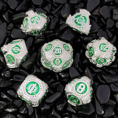 Metal Gear Dice Set DND Dungeons And Dragons TRPG Polyhedraal Dice D6 Table