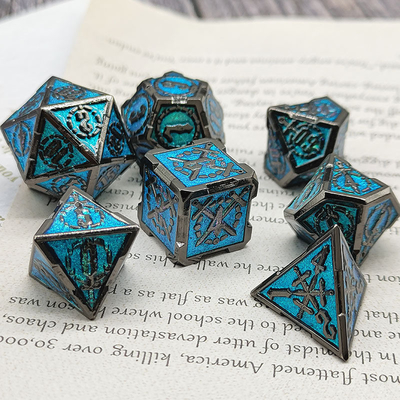 Zwaard Metal RPG Dice Hand Gepolijst Cruzu Dungeon En Lange DND#