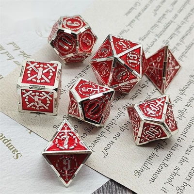 Zwaard Metal RPG Dice Hand Gepolijst Cruzu Dungeon En Lange DND#