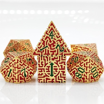 Solid Maze Multi-Faceted Metal Dice DND#RPG Dungeon And Long Crusu
