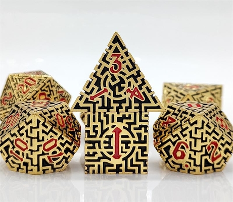 Solid Maze Multi-Faceted Metal Dice DND#RPG Dungeon And Long Crusu