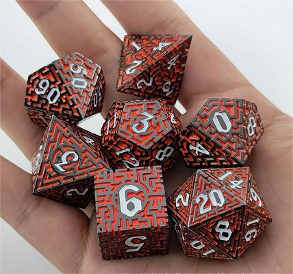 Solid Maze Multi-Faceted Metal Dice DND#RPG Dungeon And Long Crusu