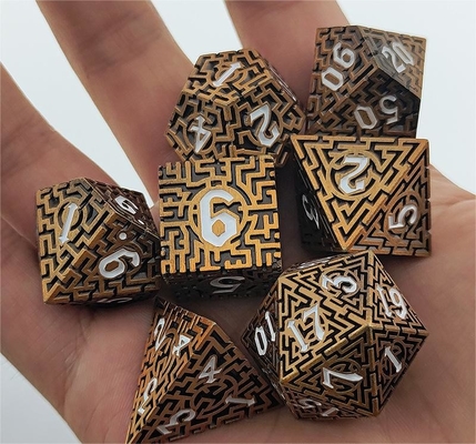 Solid Maze Multi-Faceted Metal Dice DND#RPG Dungeon And Long Crusu