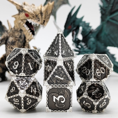 Multi-faceted Metal RPG Dice Flying Dragon Solid Smooth Dragon DND