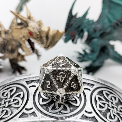 Multi-faceted Metal RPG Dice Flying Dragon Solid Smooth Dragon DND