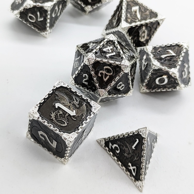 Multi-faceted Metal RPG Dice Flying Dragon Solid Smooth Dragon DND