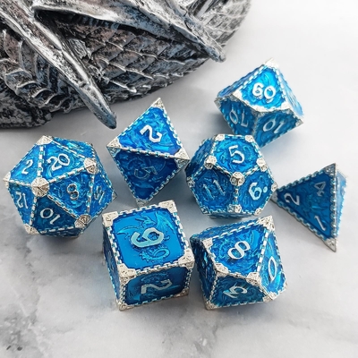 Multi-faceted Metal RPG Dice Flying Dragon Solid Smooth Dragon DND