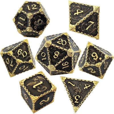 Multi-faceted Metal RPG Dice Flying Dragon Solid Smooth Dragon DND