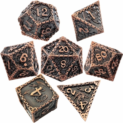 Multi-faceted Metal RPG Dice Flying Dragon Solid Smooth Dragon DND