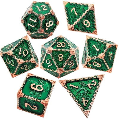 Multi-faceted Metal RPG Dice Flying Dragon Solid Smooth Dragon DND