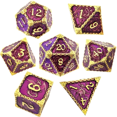Multi-faceted Metal RPG Dice Flying Dragon Solid Smooth Dragon DND