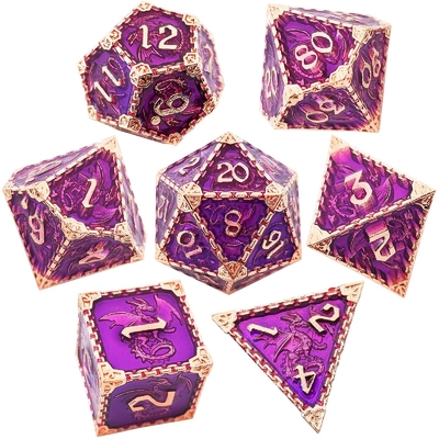 Multi-faceted Metal RPG Dice Flying Dragon Solid Smooth Dragon DND