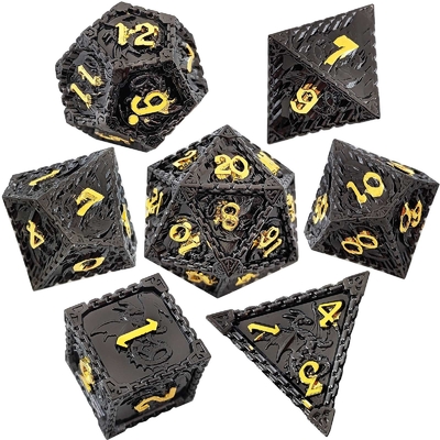 Multi-faceted Metal RPG Dice Flying Dragon Solid Smooth Dragon DND
