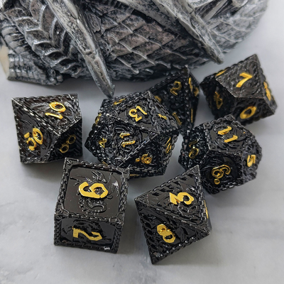 Multi-faceted Metal RPG Dice Flying Dragon Solid Smooth Dragon DND