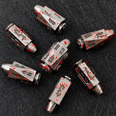 Bullet Head Multiface Metal Dice Set Desktop Game DND#RPG#COC