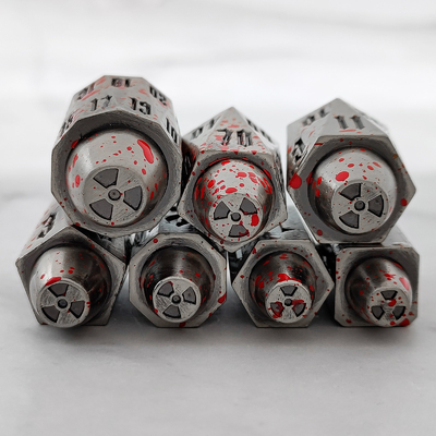 Bullet Head Multiface Metal Dice Set Desktop Game DND#RPG#COC