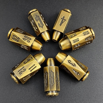 Bullet Head Multiface Metal Dice Set Desktop Game DND#RPG#COC