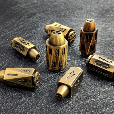 Bullet Head Multiface Metal Dice Set Desktop Game DND#RPG#COC