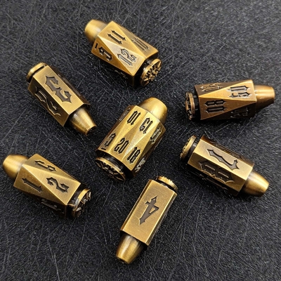Bullet Head Multiface Metal Dice Set Desktop Game DND#RPG#COC