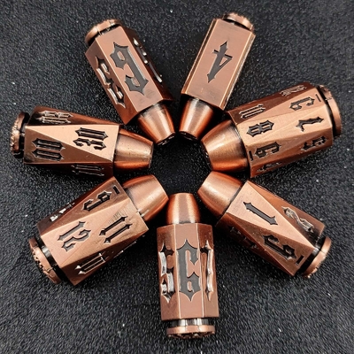 Bullet Head Multiface Metal Dice Set Desktop Game DND#RPG#COC