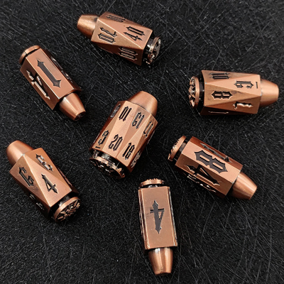 Bullet Head Multiface Metal Dice Set Desktop Game DND#RPG#COC
