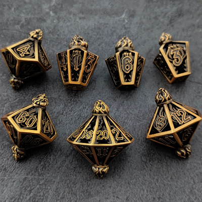 Bird Cage Hollow Multi Face Metal Dice Of Bade Gate Dungeon En DND#RPG