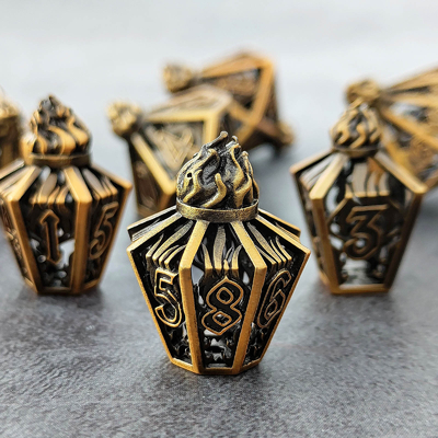 Bird Cage Hollow Multi Face Metal Dice Of Bade Gate Dungeon En DND#RPG