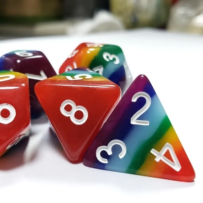 7 laag regenboog handgemaakte hars dobbelstenen Crusson And Dungeon DND#RPG