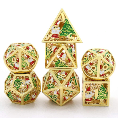 Christmas Hollow Multi Noodle Metal Dice Digital DND Dragon And Dungeon TRPG Multi -faceted