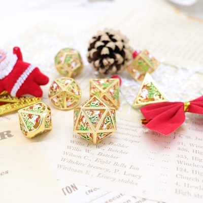 Christmas Hollow Multi Noodle Metal Dice Digital DND Dragon And Dungeon TRPG Multi -faceted