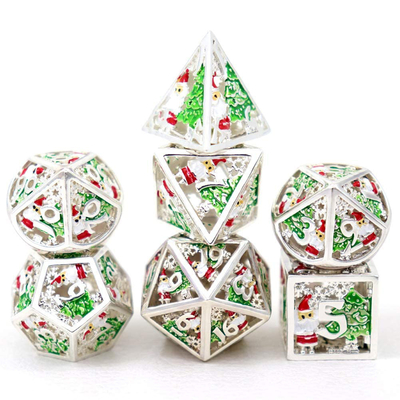 Christmas Hollow Multi Noodle Metal Dice Digital DND Dragon And Dungeon TRPG Multi -faceted