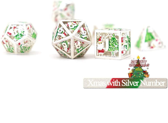 Christmas Hollow Multi Noodle Metal Dice Digital DND Dragon And Dungeon TRPG Multi -faceted