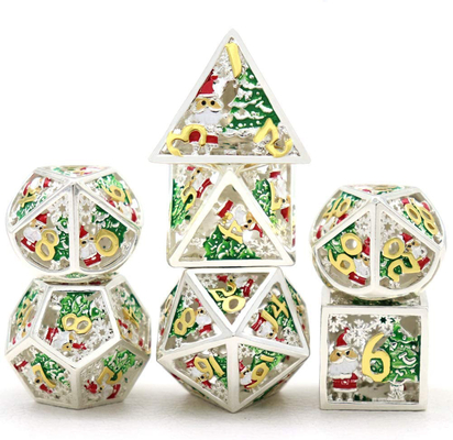 Christmas Hollow Multi Noodle Metal Dice Digital DND Dragon And Dungeon TRPG Multi -faceted