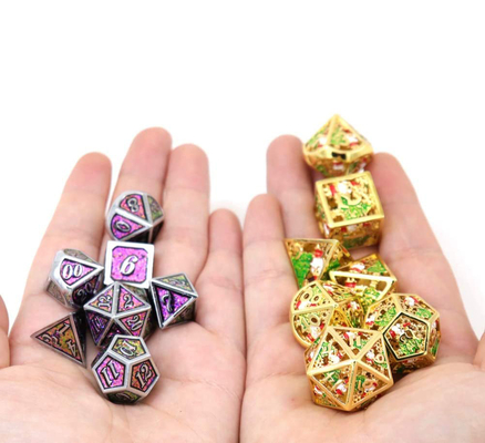 Christmas Hollow Multi Noodle Metal Dice Digital DND Dragon And Dungeon TRPG Multi -faceted