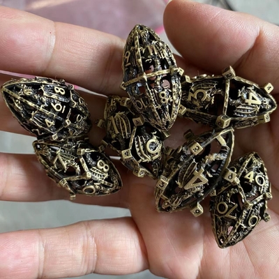 Creatief Rugby Theme Metal Hollow RPG Dice Set Dragon And Dungeon DND
