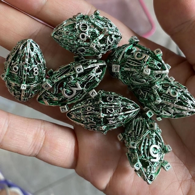 Creatief Rugby Theme Metal Hollow RPG Dice Set Dragon And Dungeon DND