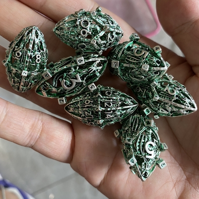 Creatief Rugby Theme Metal Hollow RPG Dice Set Dragon And Dungeon DND