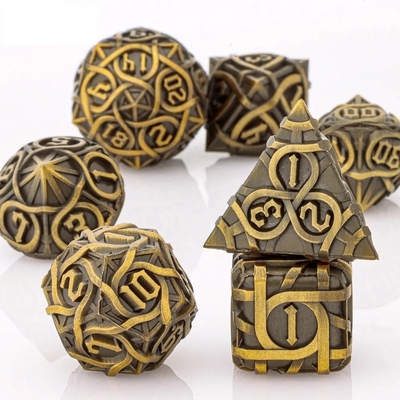 Thorns Striped Metal Dice Set Fantasy DND Meerdere facetten bordspel