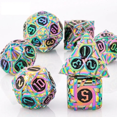 Thorns Striped Metal Dice Set Fantasy DND Meerdere facetten bordspel